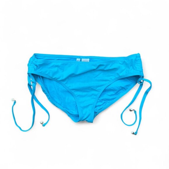 bright blue bikini bottoms with ruched tie sides - Picture 1 of 6